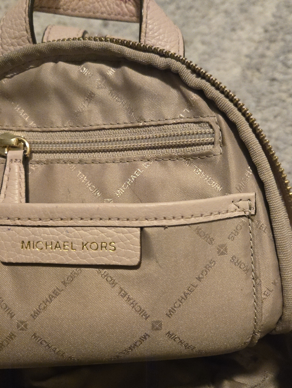 Michael Kors Abbey XS Pebble Leather Studded Sling Backpack - Blush Pink - Picture 11 of 12